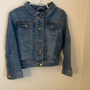 Distressed Cat & Jack jean jacket size 4T.  “trucker jacket”.